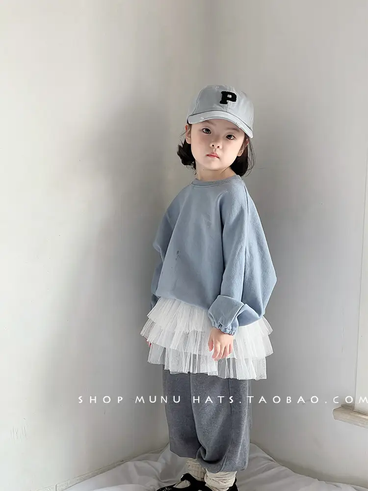 Kids Baseball Cap Grey Korean Western Style — feature 7