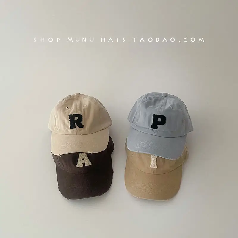 Kids Baseball Cap Grey Korean Western Style — feature 9