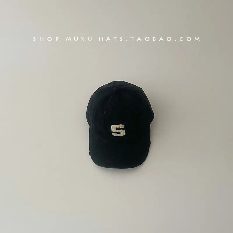 Kids Baseball Cap Grey Korean Western Style
