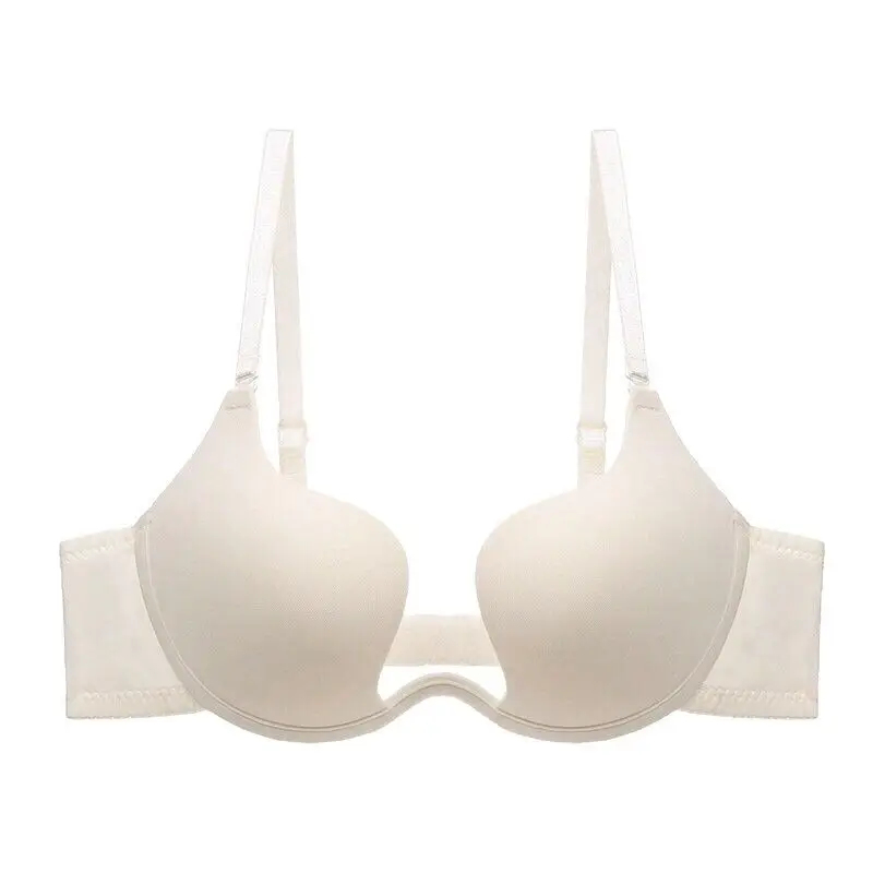 Invisible backless deep v sexy seamless gathered mango cup U-shaped beautiful back underwear wedding dress bra neck bra bra