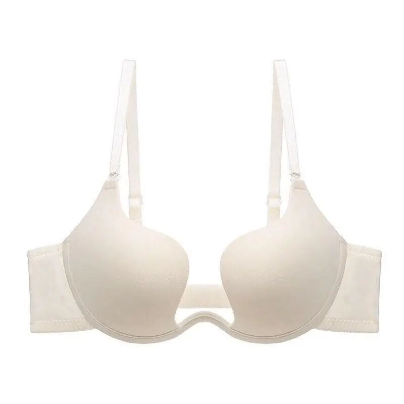 Invisible backless deep v sexy seamless gathered mango cup U-shaped beautiful back underwear wedding dress bra neck bra bra