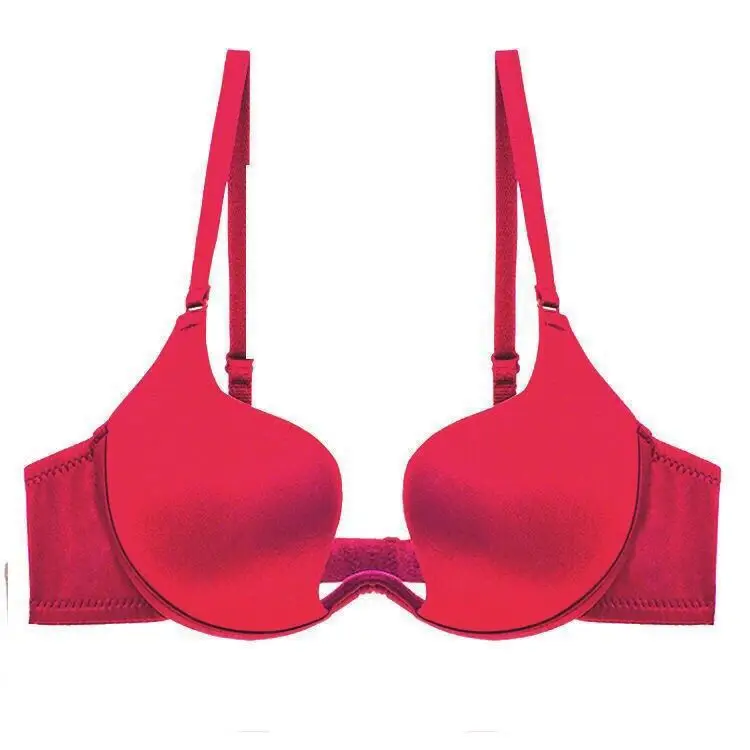 Invisible backless deep v sexy seamless gathered mango cup U-shaped beautiful back underwear wedding dress bra neck bra bra