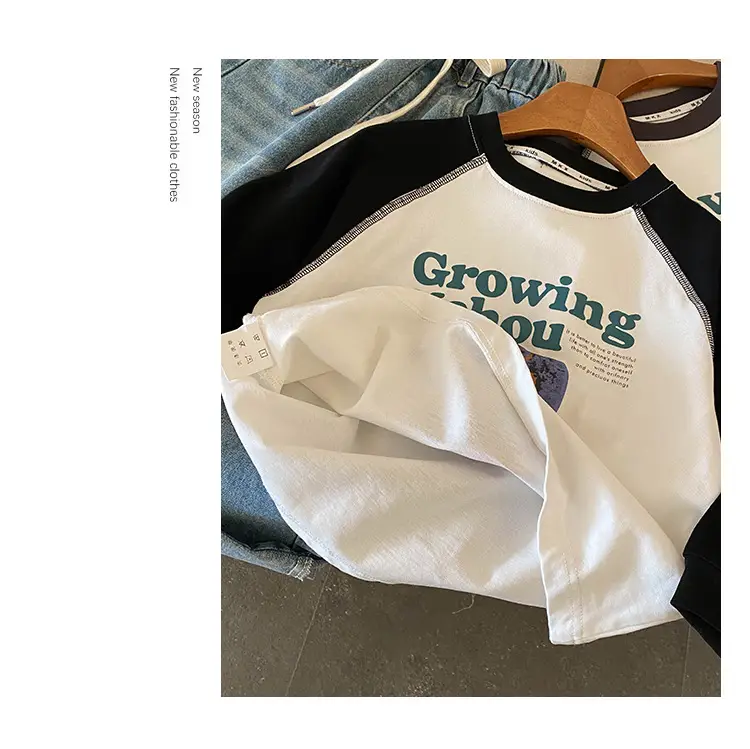 Children's Cotton Raglan Sleeve T-Shirt Boys Spring Autumn — feature 11