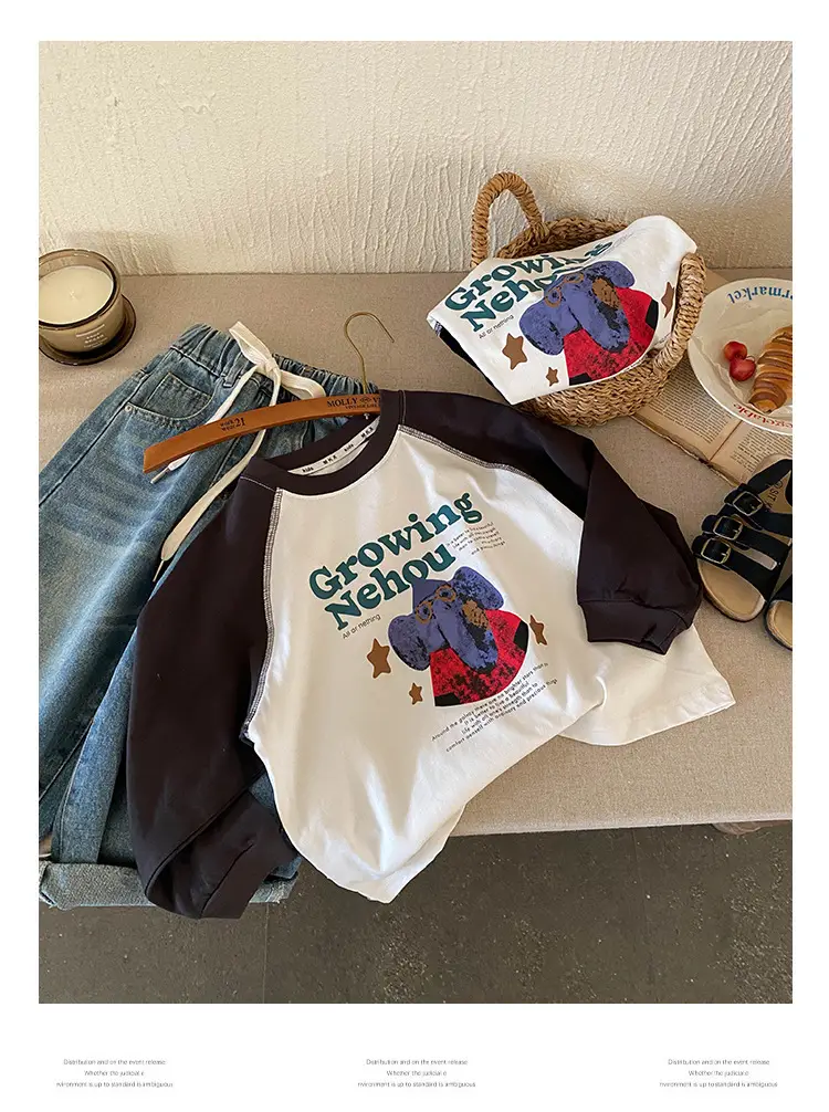 Children's Cotton Raglan Sleeve T-Shirt Boys Spring Autumn — feature 12
