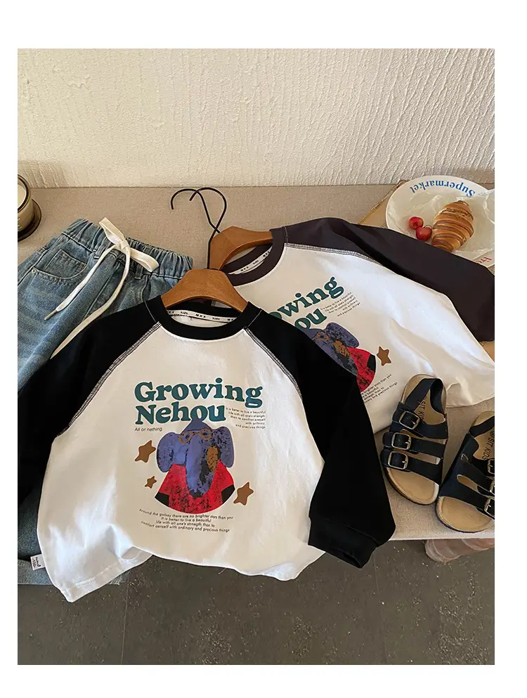 Children's Cotton Raglan Sleeve T-Shirt Boys Spring Autumn — feature 14