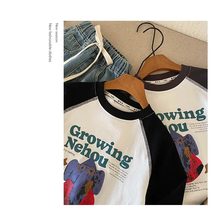 Children's Cotton Raglan Sleeve T-Shirt Boys Spring Autumn — feature 15