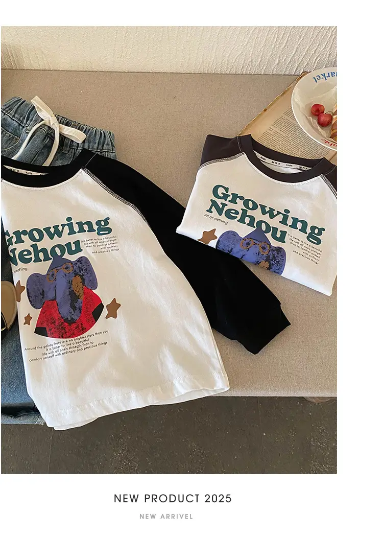 Children's Cotton Raglan Sleeve T-Shirt Boys Spring Autumn — feature 19