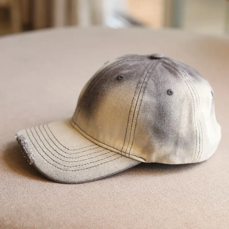Washed Denim Hole Tie-Dye Baseball Hat Men Women Casual All-match - Image 7