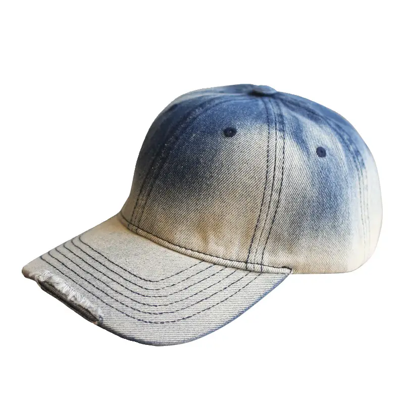 Washed Denim Hole Tie-Dye Baseball Hat Men Women Casual All-match - Image 9
