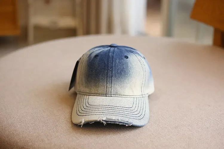 Washed Denim Hole Tie-Dye Baseball Hat Men Women Casual All-match — feature 7