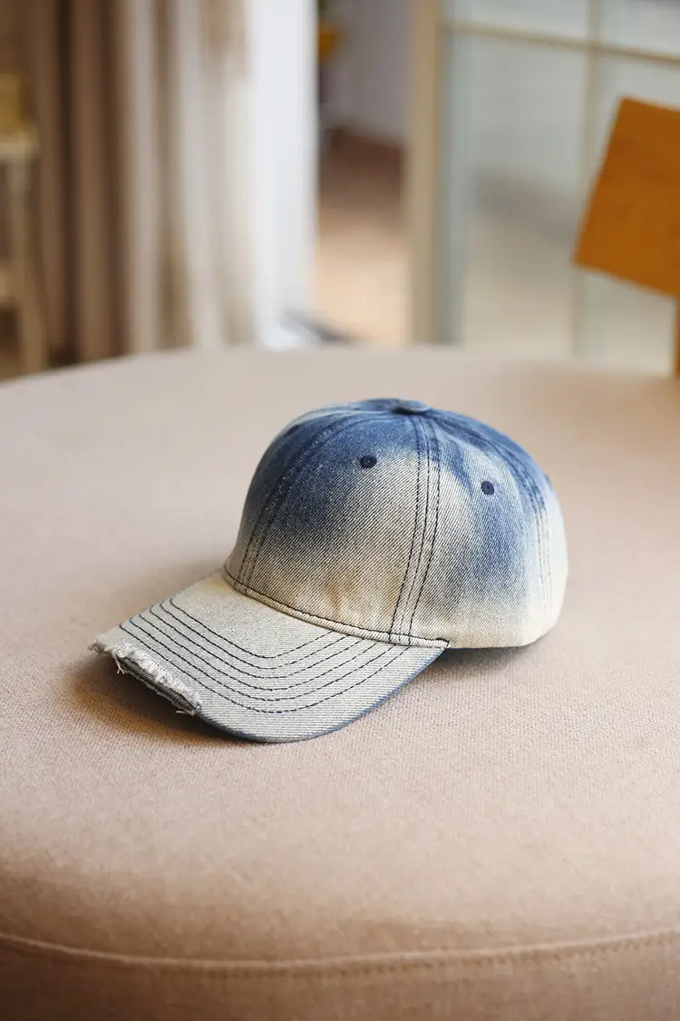 Washed Denim Hole Tie-Dye Baseball Hat Men Women Casual All-match — feature 8