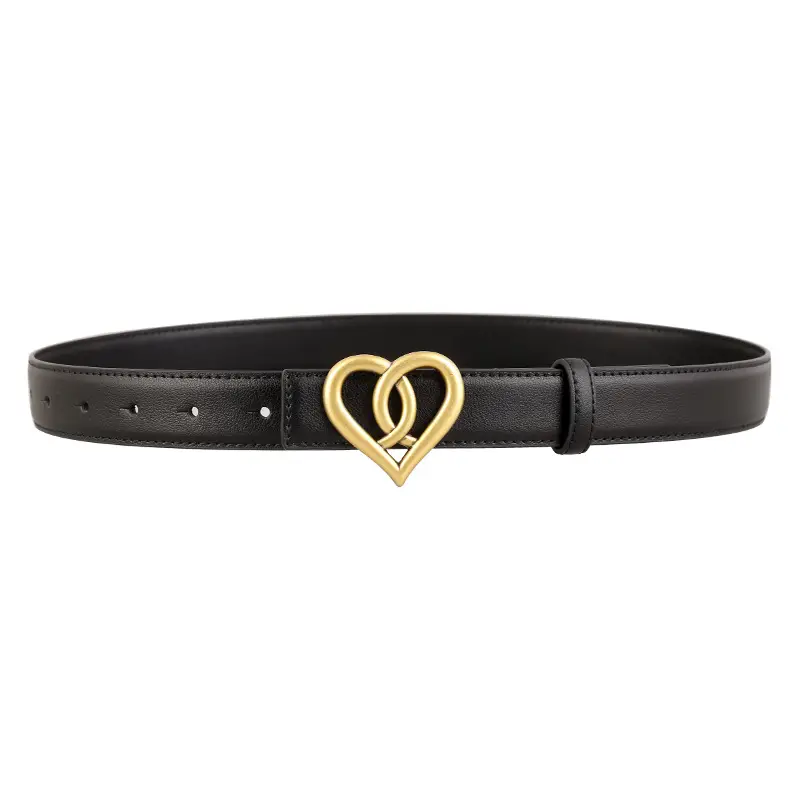 Women's Belt with Gold Heart Buckle 3 Colors 100cm - Image 5