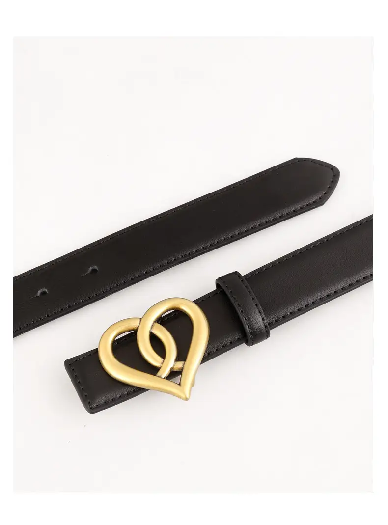 Women's Belt with Gold Heart Buckle 3 Colors 100cm — feature 13