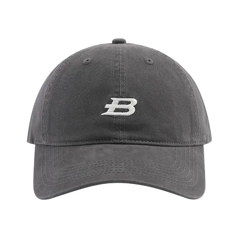 Italic B Embroidered Baseball Cap Beige Big Head - Image 7