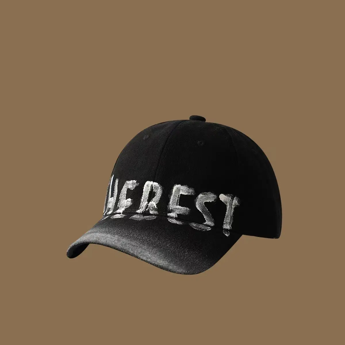 Women's Black American Letter Baseball Cap with Big Head Design