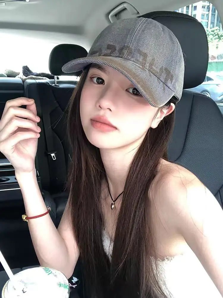 Women's Black American Letter Baseball Cap with Big Head Design — feature 21