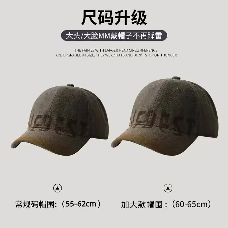 Women's Black American Letter Baseball Cap with Big Head Design — feature 7