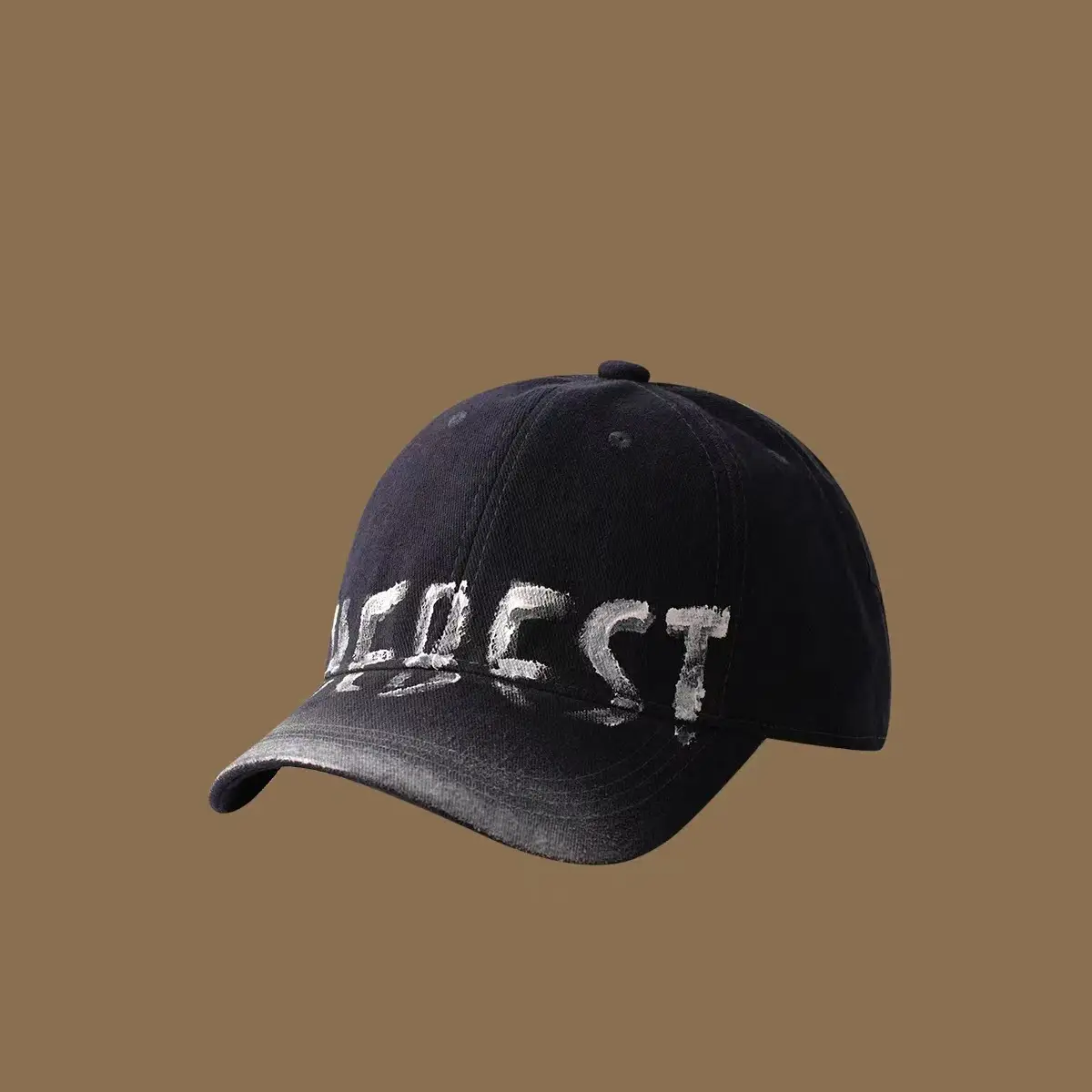 Women's Black American Letter Baseball Cap with Big Head Design