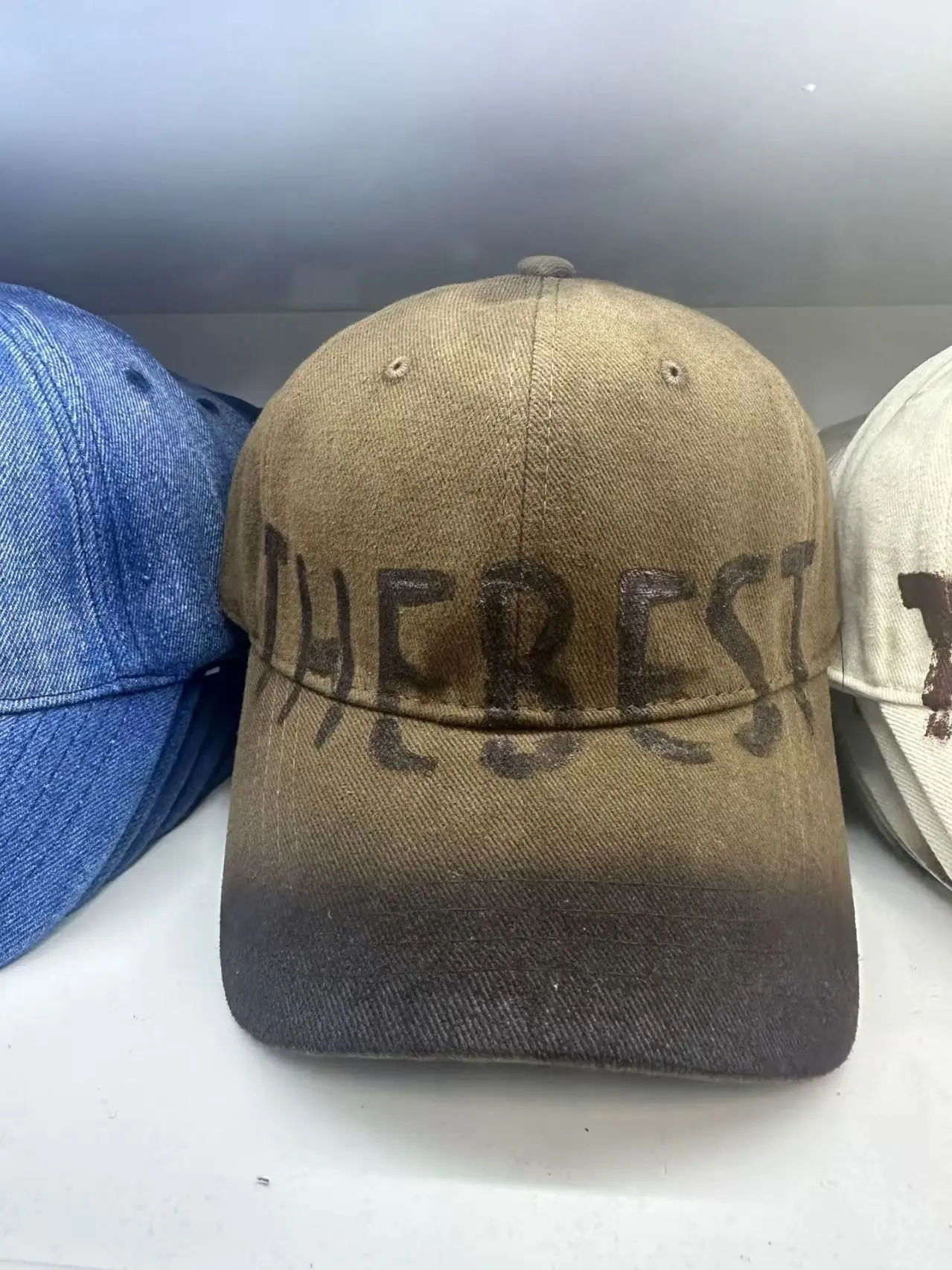 Women's Black American Letter Baseball Cap with Big Head Design