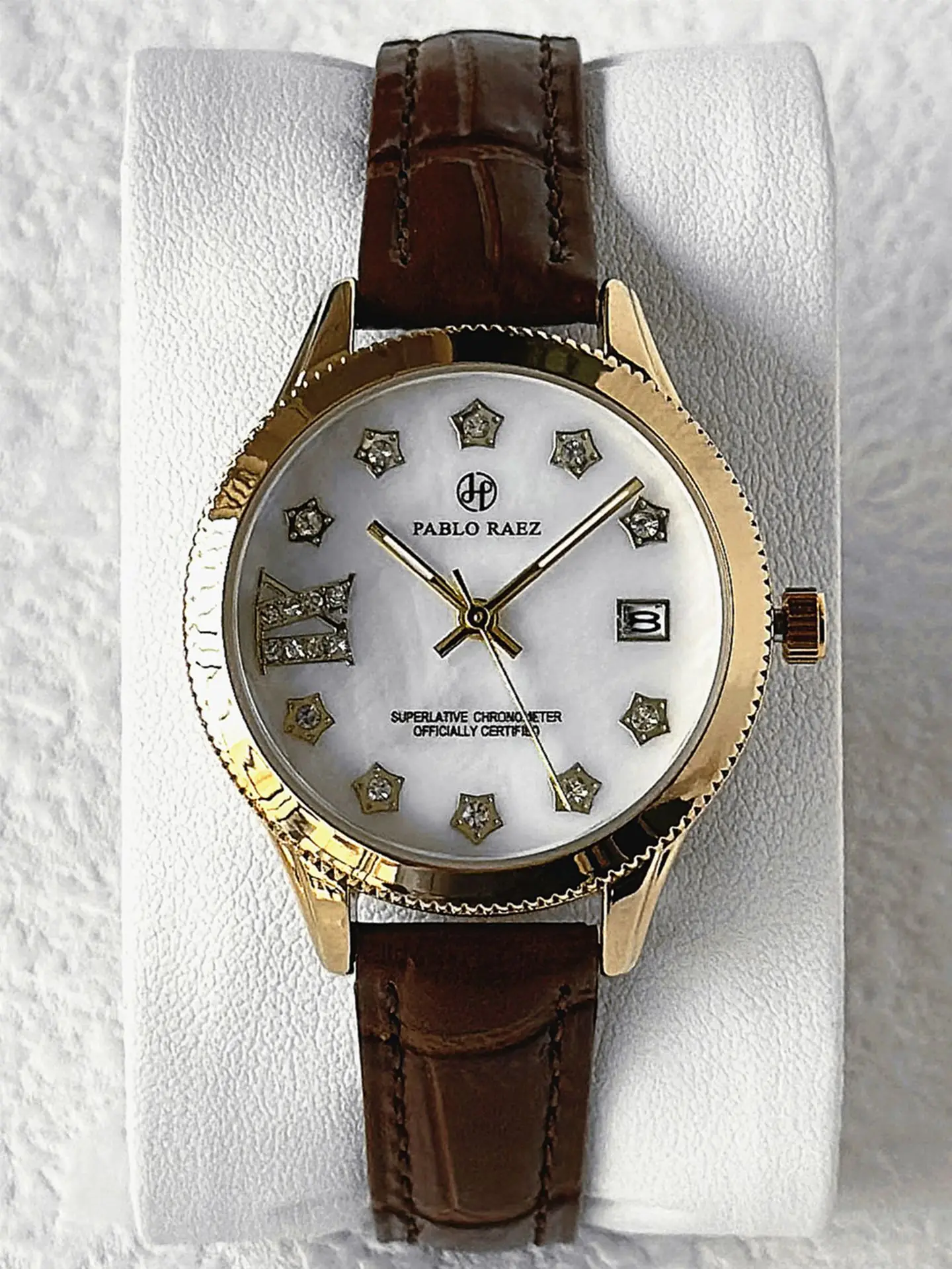 Golden Luminous Rhinestone Ladies Watch Waterproof — feature 25