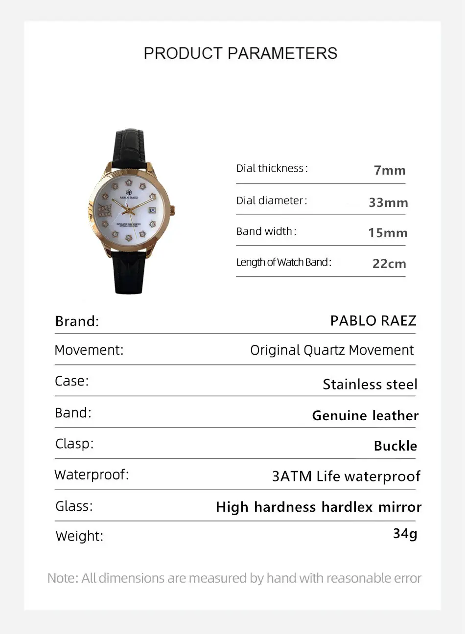 Golden Luminous Rhinestone Ladies Watch Waterproof — feature 26