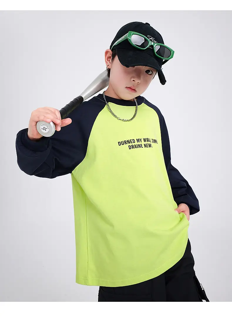 Boys Contrast Yellow Black Long Sleeve T-Shirt 2025 — feature 14