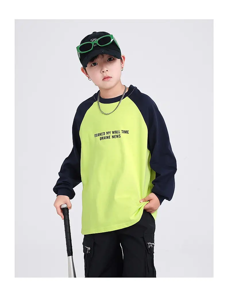 Boys Contrast Yellow Black Long Sleeve T-Shirt 2025 — feature 17
