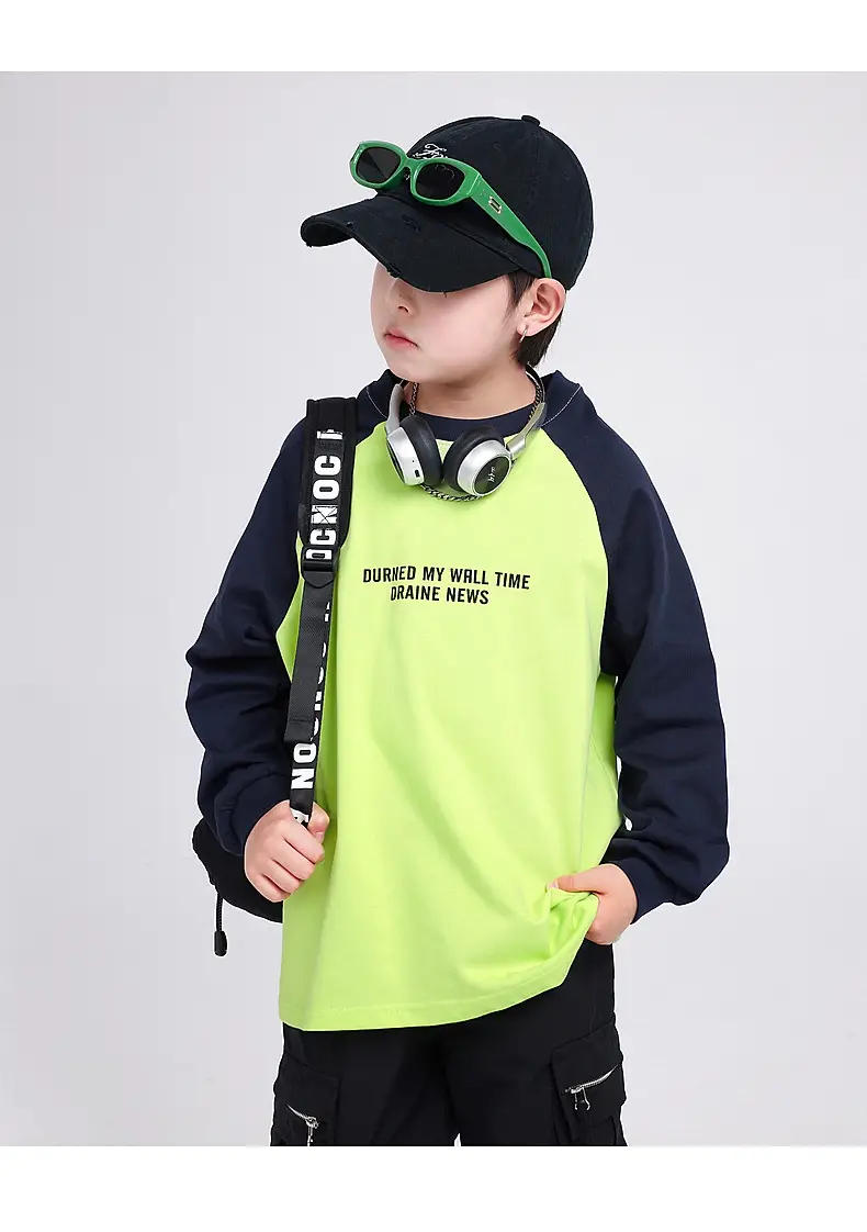 Boys Contrast Yellow Black Long Sleeve T-Shirt 2025 — feature 19