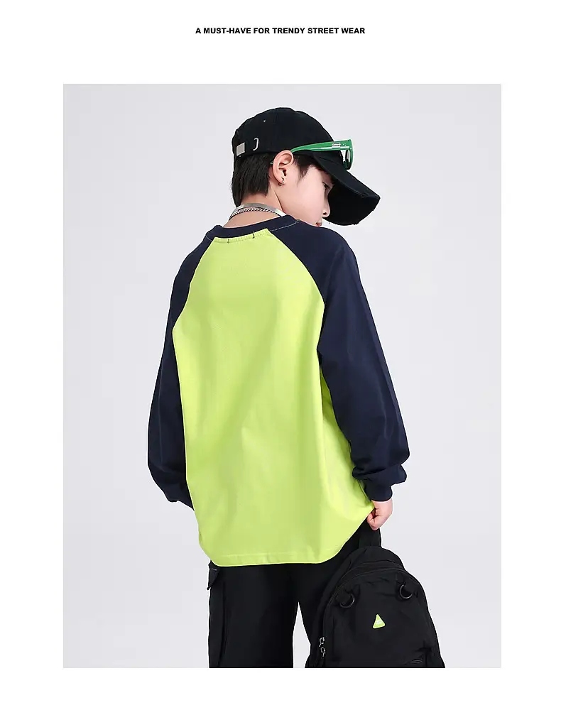 Boys Contrast Yellow Black Long Sleeve T-Shirt 2025 — feature 2