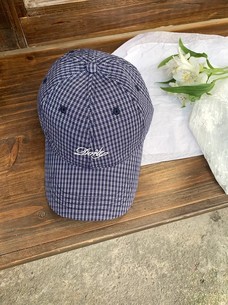 Women Plaid Letter Baseball Cap Spring Summer Wide Brim — feature 11