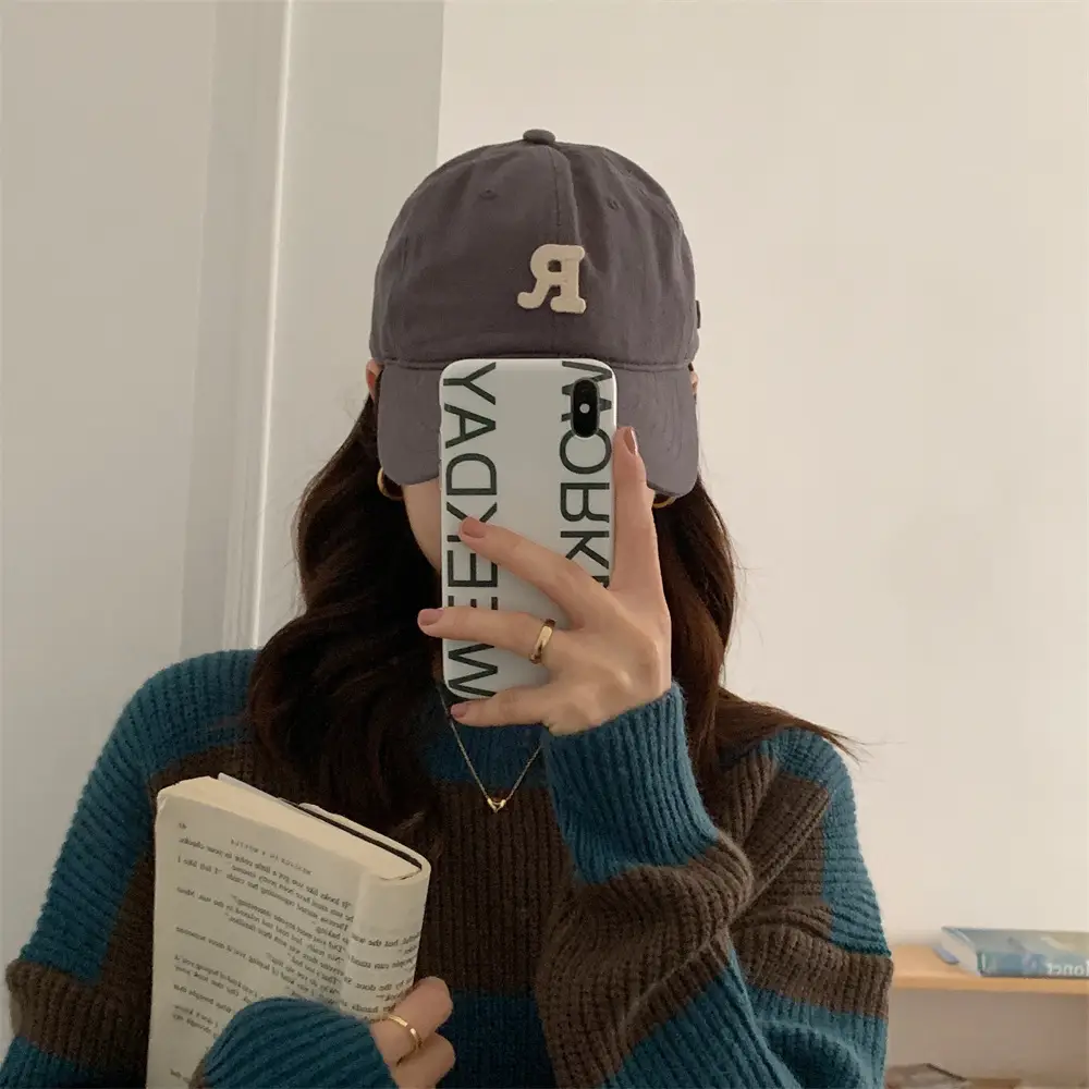 Women Baseball Cap Candy Color R Label Instagram Fashion - Image 5