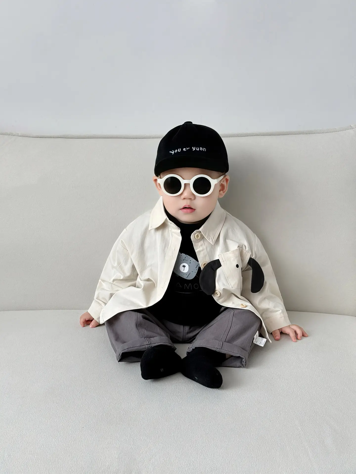 Baby Boy Spring Suit Fake Two Piece Top Long Sleeve T Shirt - Image 5