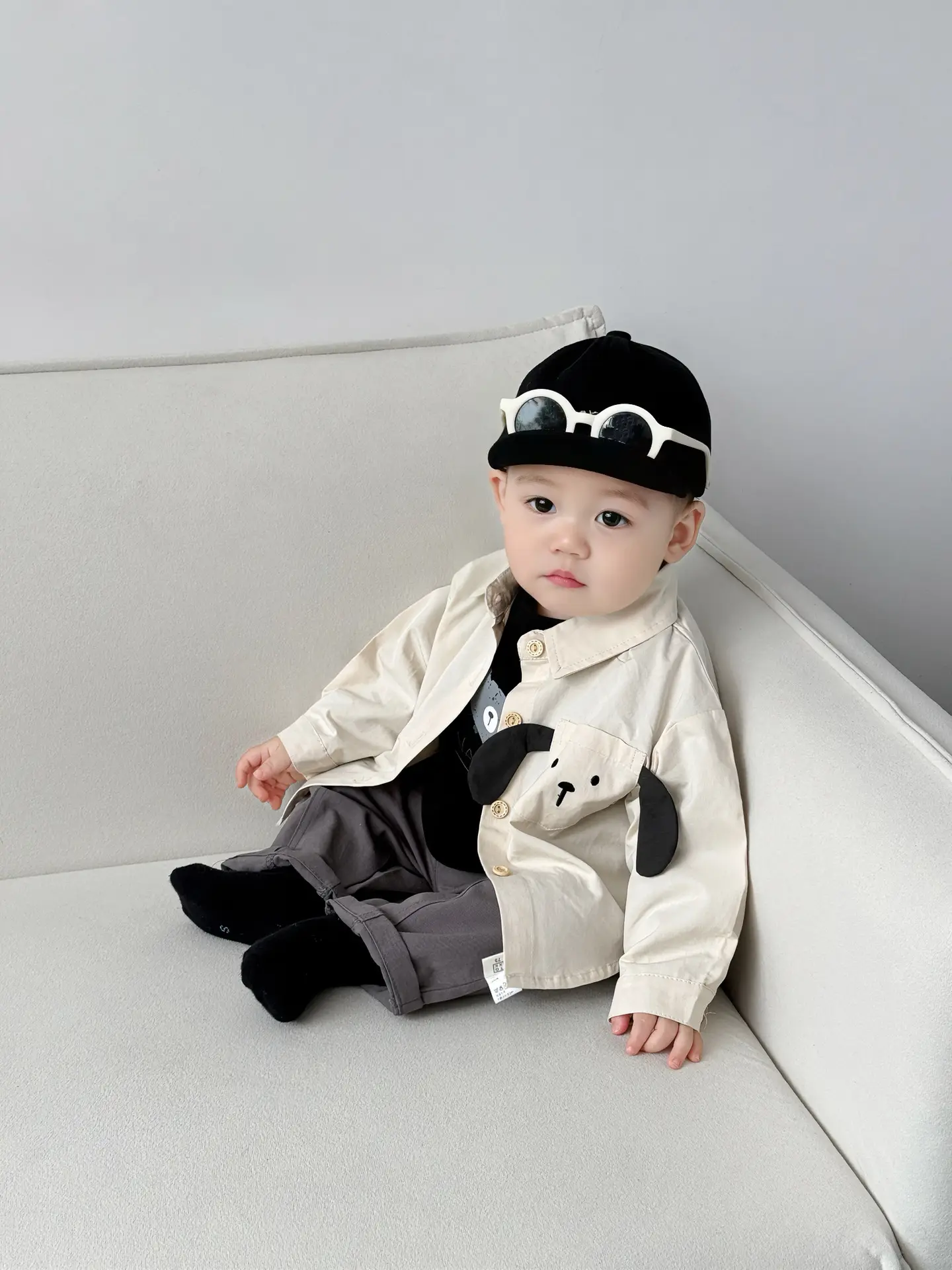 Baby Boy Spring Suit Fake Two Piece Top Long Sleeve T Shirt - Image 7