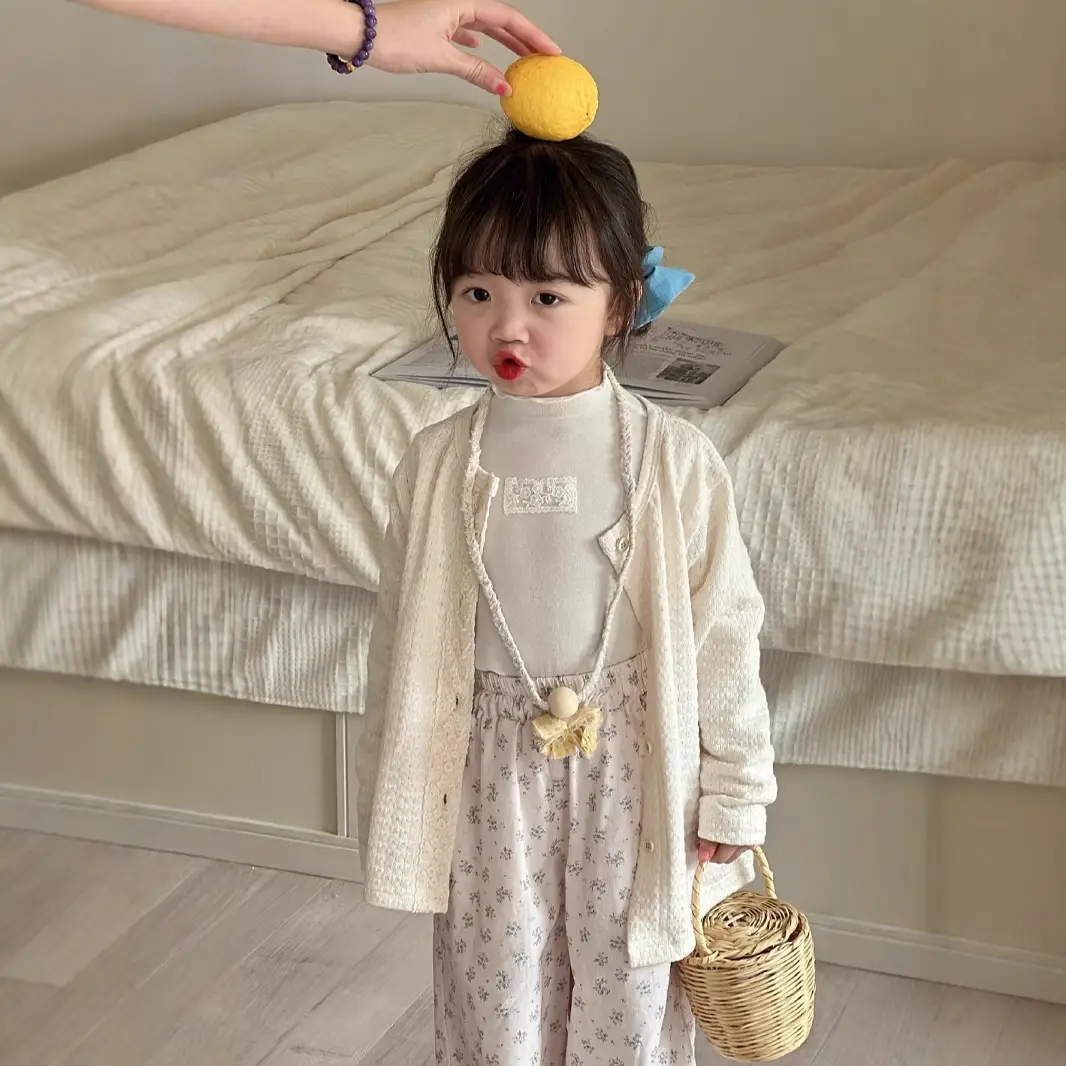 Girls Korean Jacket Pants Pastoral 2025 Spring Set - Image 2