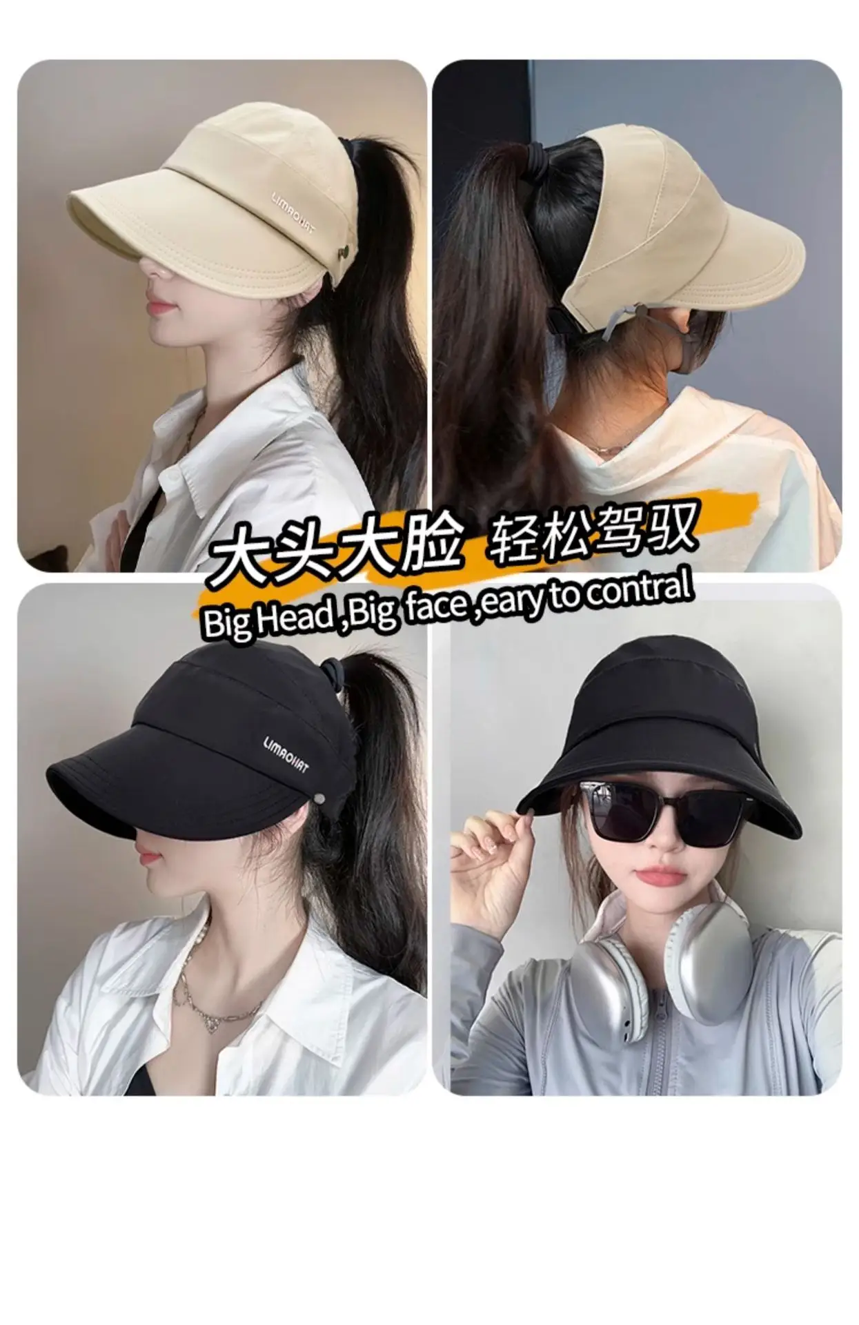 Women Sunscreen Cap with Bow & Mouth Cover Gray — feature 3