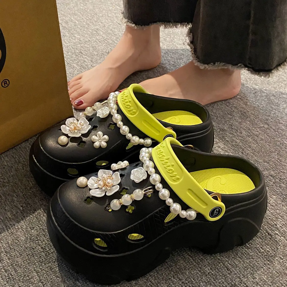 Women's Pearl Decorated EVA Beach Sandals - Image 7