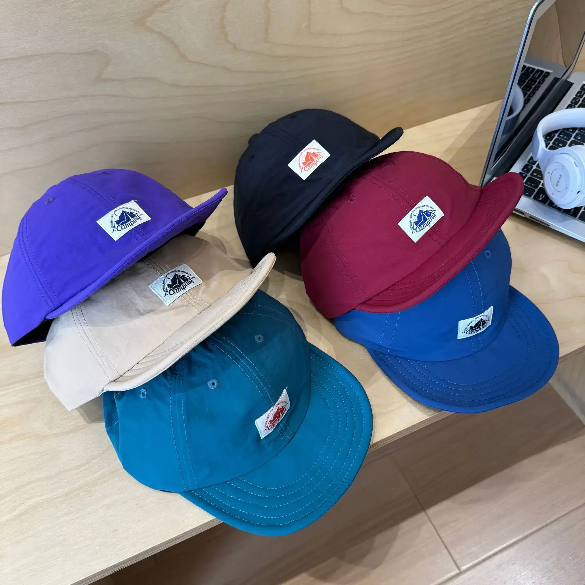 Blue Japanese Short-Brim Baseball Cap for Women Men - Image 7