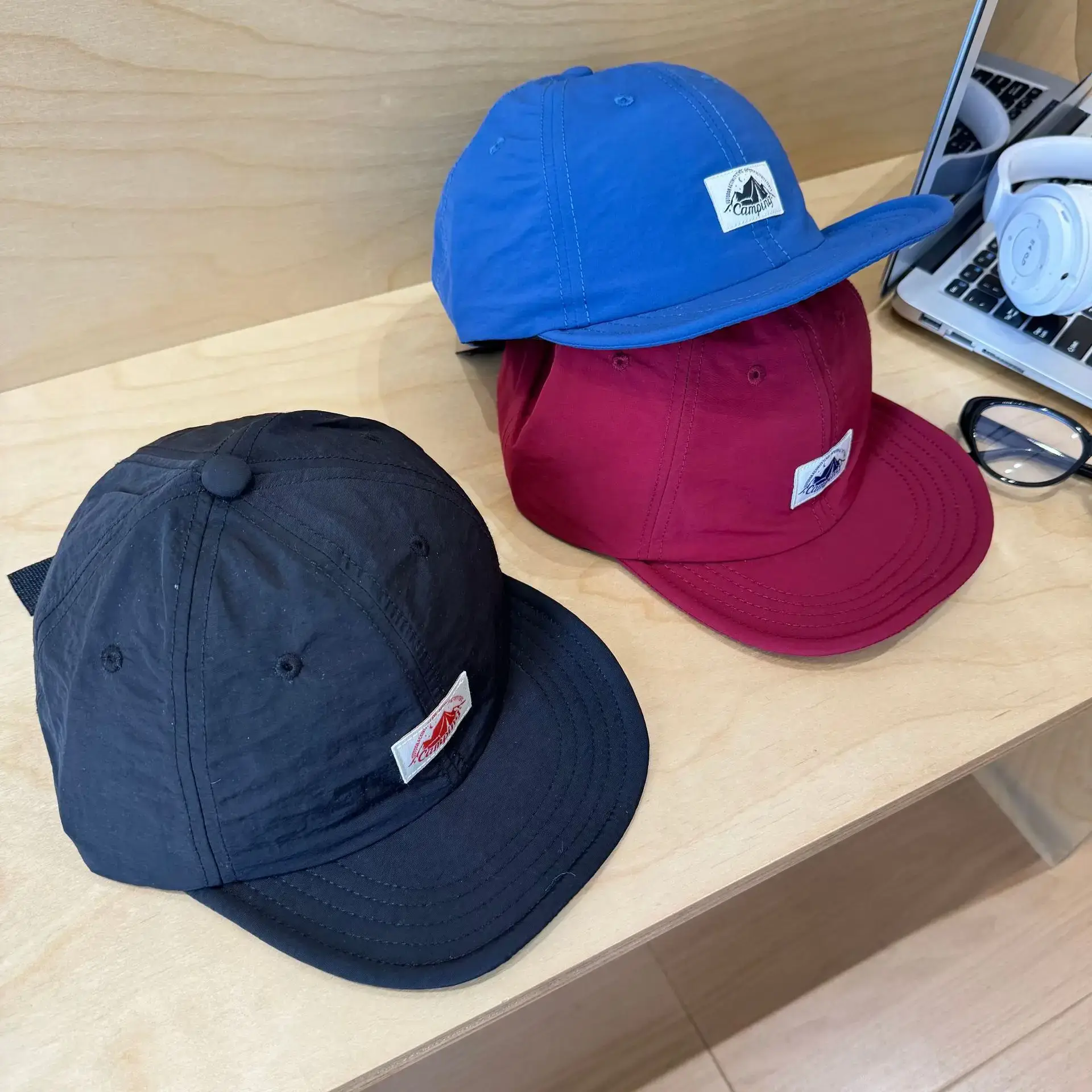 Blue Japanese Short-Brim Baseball Cap for Women Men - Image 9