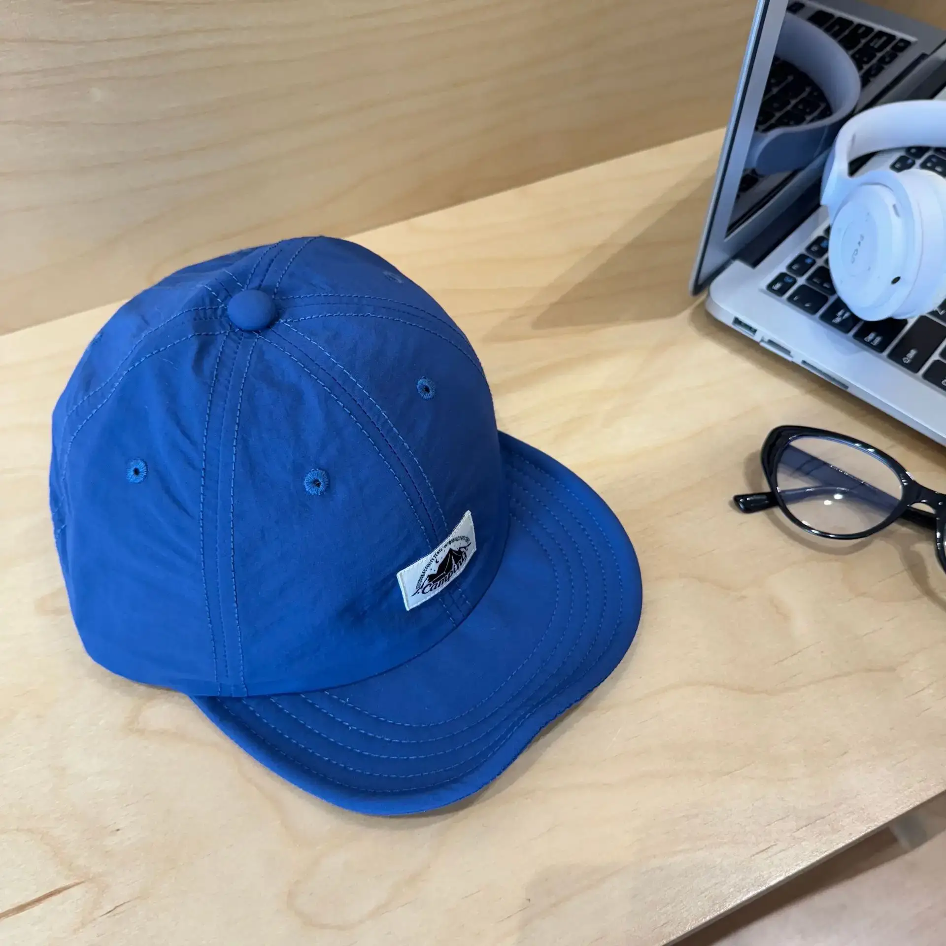 Blue Japanese Short-Brim Baseball Cap for Women Men - Image 2