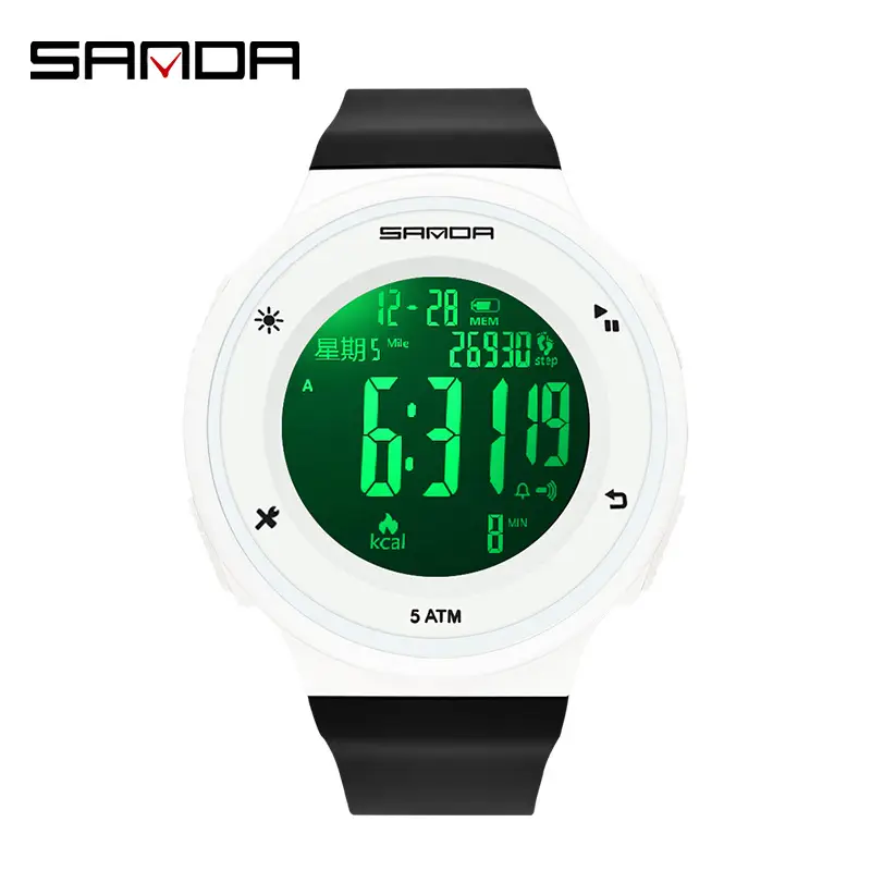 Sanda Multifunctional Digital Watch with Blue LED Display - Image 10