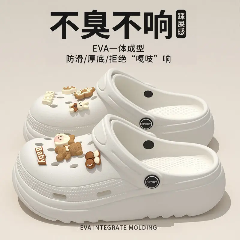2025 Outdoor Non-Slip Odor-Resistant Casual Beach Eva Clogs with Thick Soles, Black Perforated Shoes for Women, Anti-Slip and Odor-Resistant - Image 24