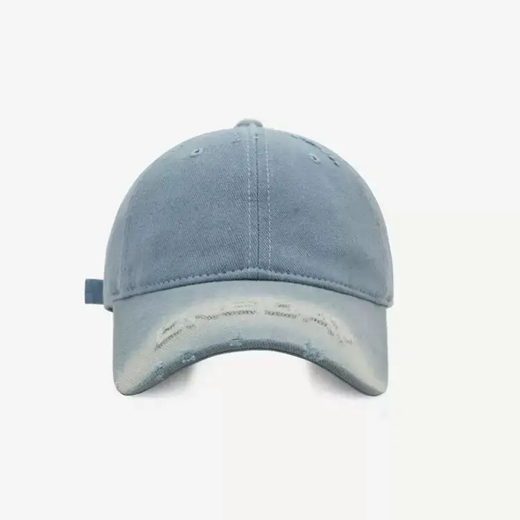 White Cotton Retro Hole Baseball Cap for Women Men — feature 10