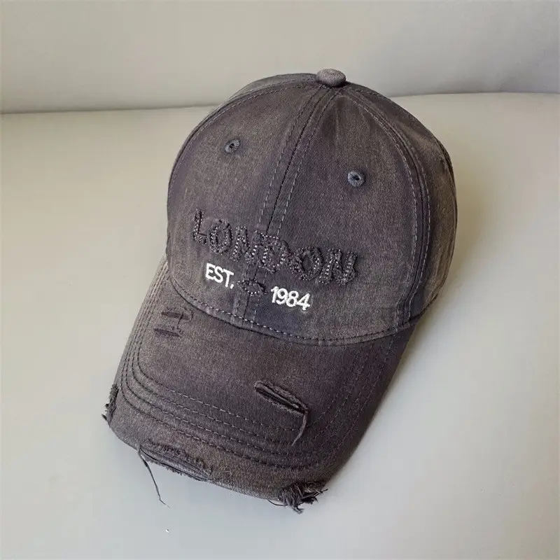 American Street Baseball Cap for Kids All-Match Letter Holed Cap Small - Image 10