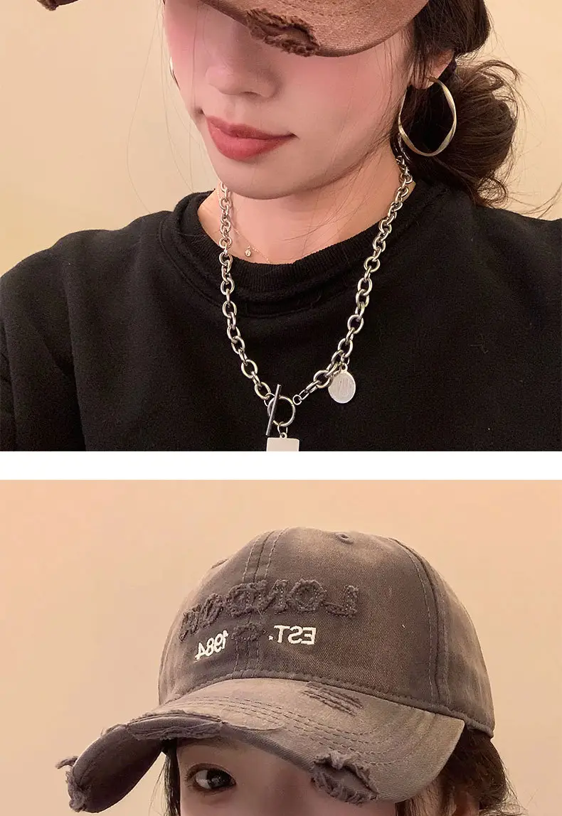 American Street Baseball Cap for Kids All-Match Letter Holed Cap Small — feature 10