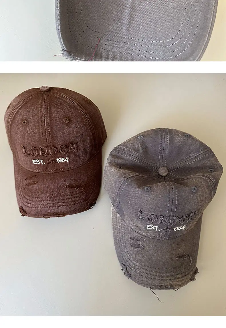 American Street Baseball Cap for Kids All-Match Letter Holed Cap Small — feature 16