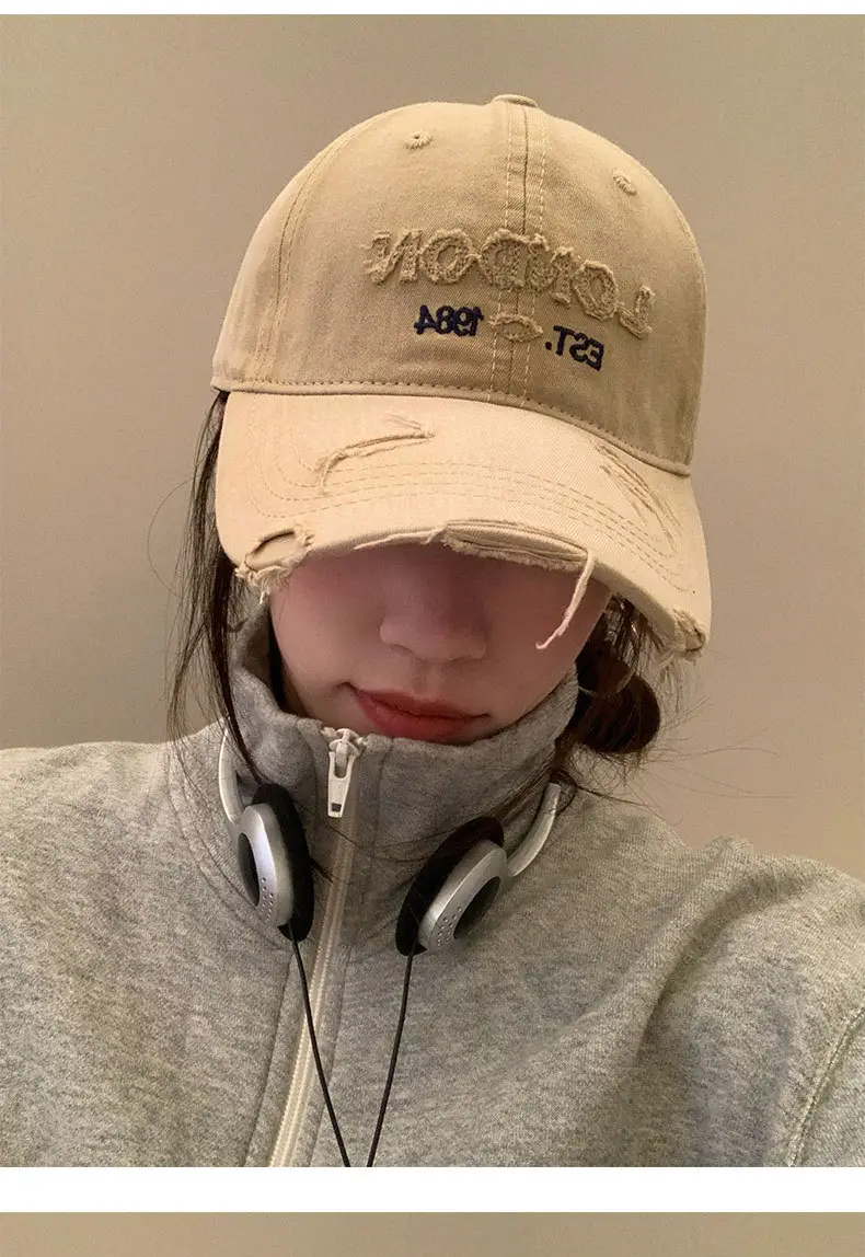 American Street Baseball Cap for Kids All-Match Letter Holed Cap Small — feature 2