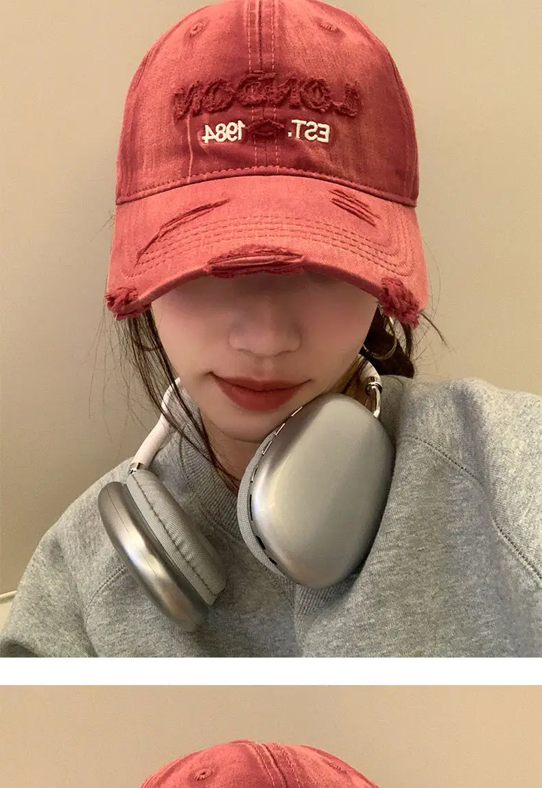 American Street Baseball Cap for Kids All-Match Letter Holed Cap Small — feature 4