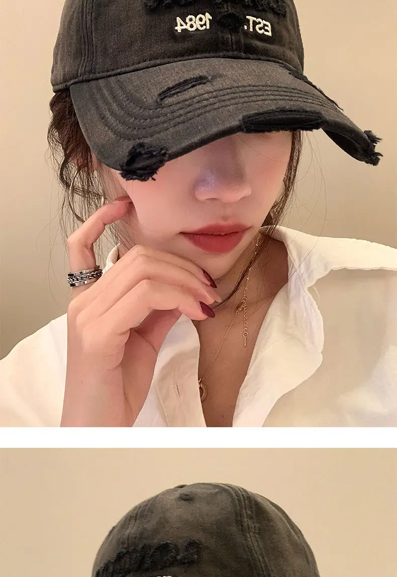 American Street Baseball Cap for Kids All-Match Letter Holed Cap Small — feature 6