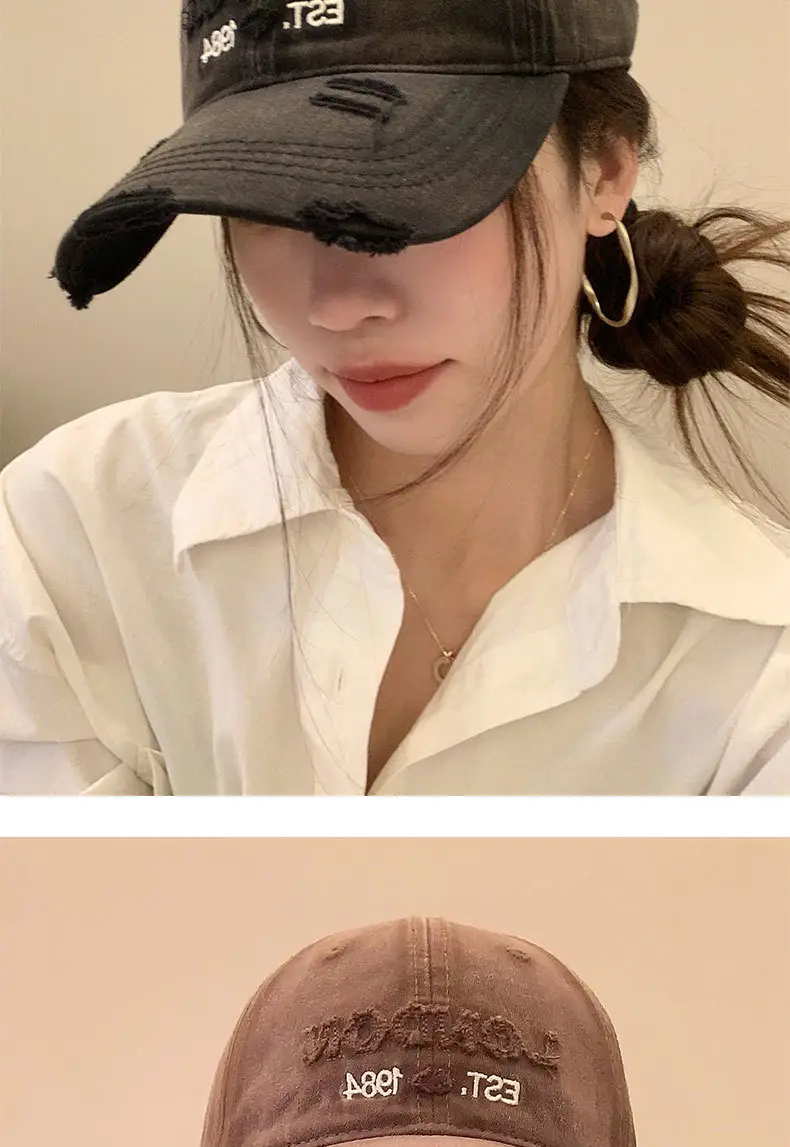 American Street Baseball Cap for Kids All-Match Letter Holed Cap Small — feature 7