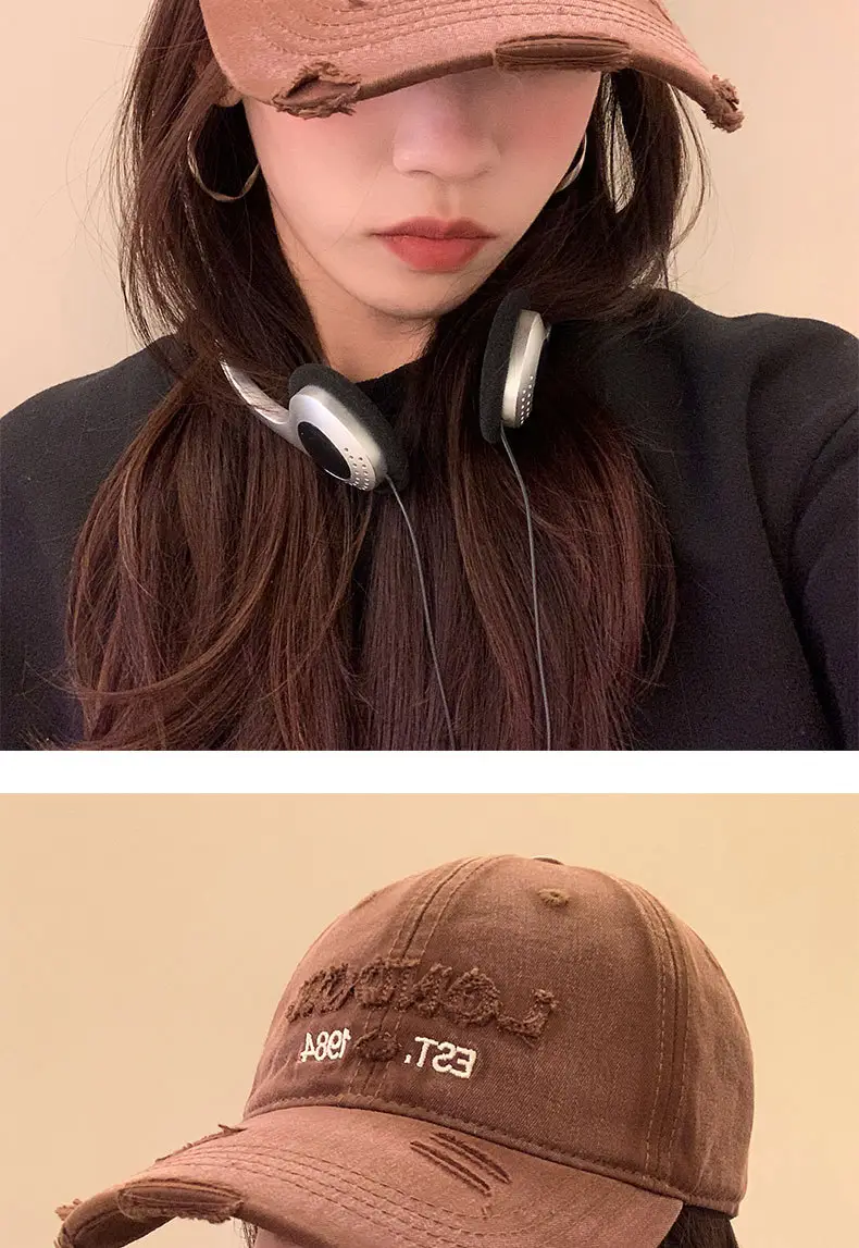 American Street Baseball Cap for Kids All-Match Letter Holed Cap Small — feature 9